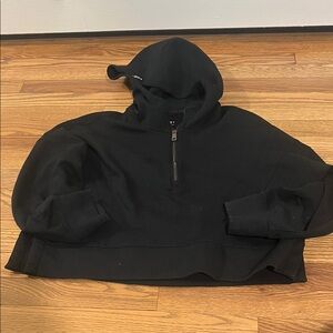 YPB Black Half-Zip Hooded Pullover Sweatshirt